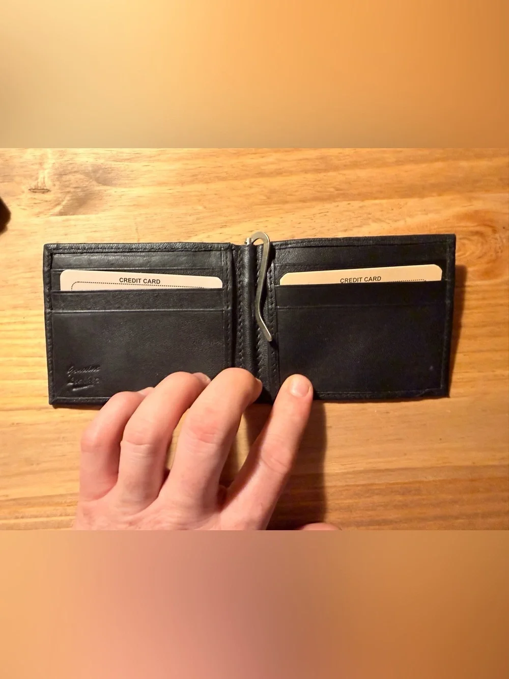 Classic Black Leather Bi-Fold Wallet for Men